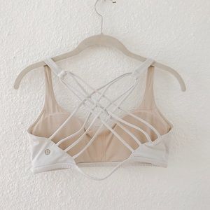 White Free To Be Bra and lululemon bag!